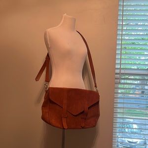 Violetta Brown Suede Purse Crossbody Bag